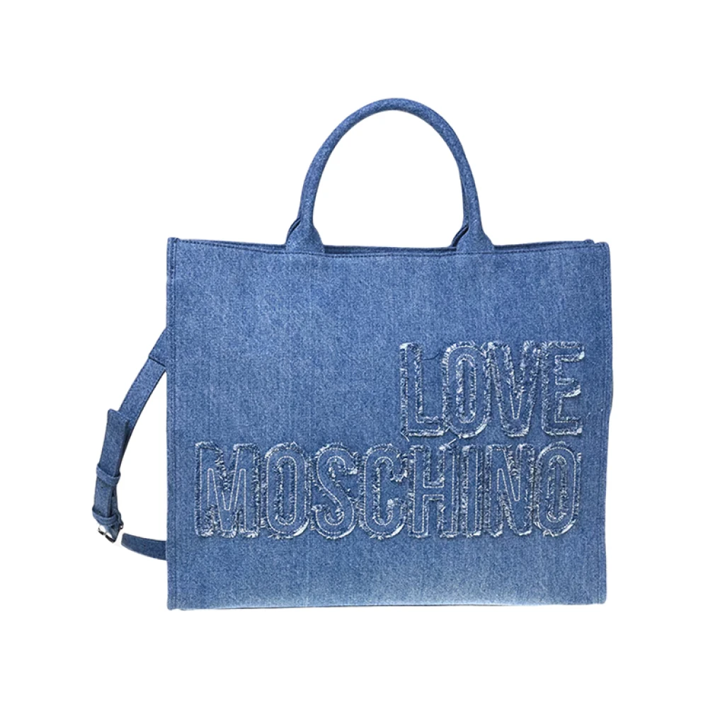 Moschino Blauwe handtas met gouden details Blue Dames