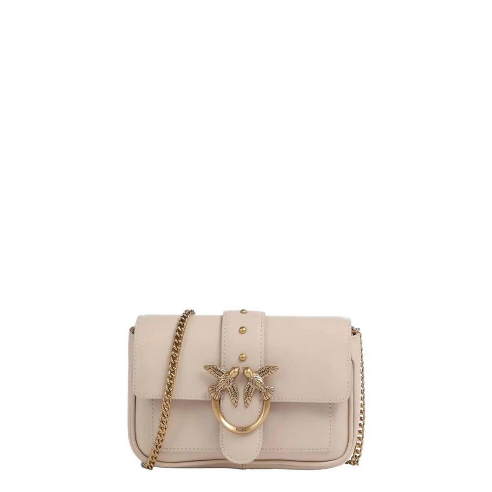 Pinko Women's Beige Love One Pocket Shoulder Bag