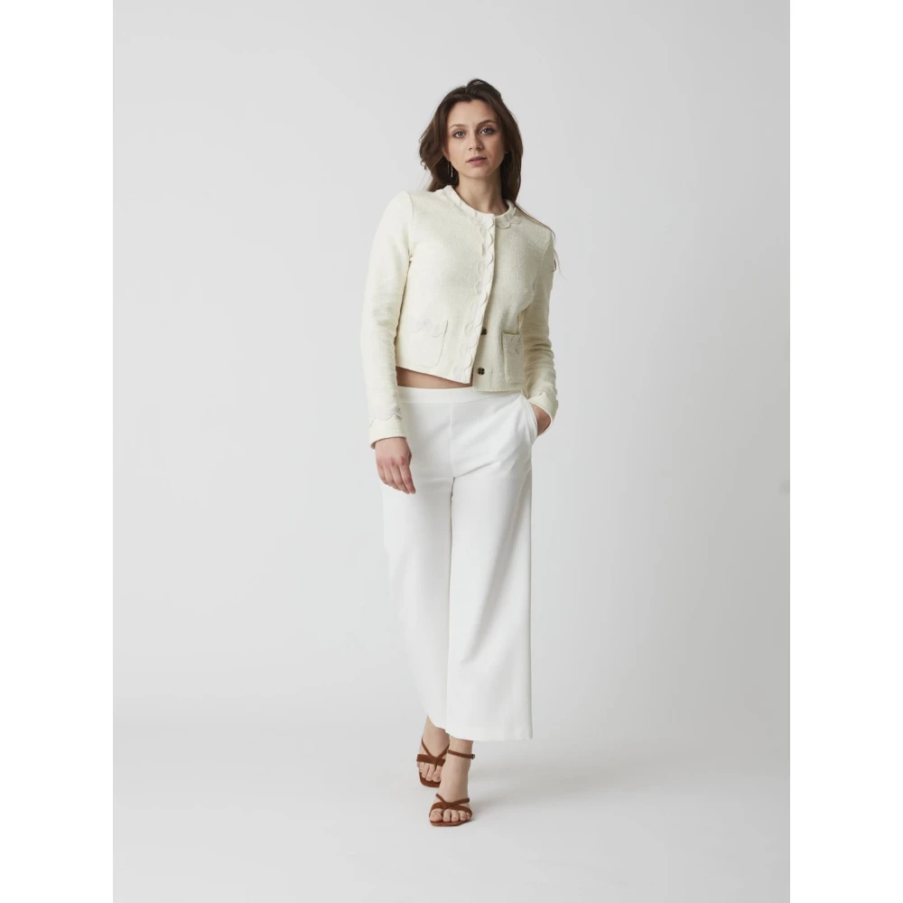 pinko Stijlvolle Boucle Jas Beige Dames