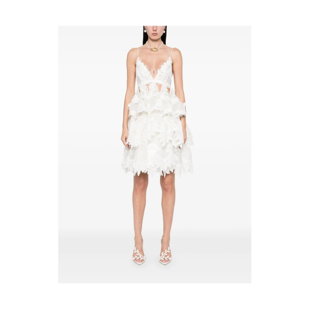 Zimmermann Witte Sweetheart Neck Jurk White Dames