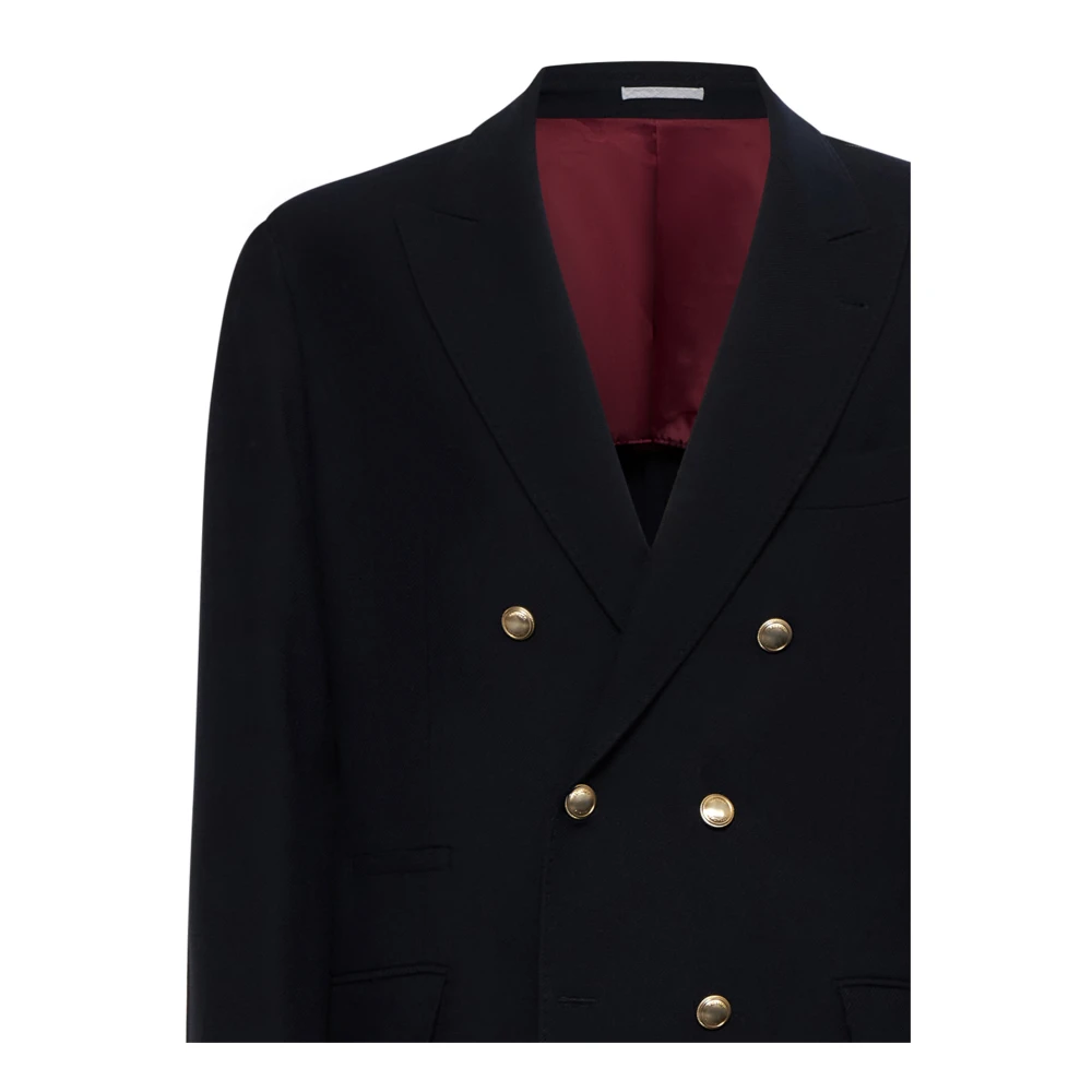 BRUNELLO CUCINELLI Blauwe Cashmere Blazer voor Mannen Blue Heren