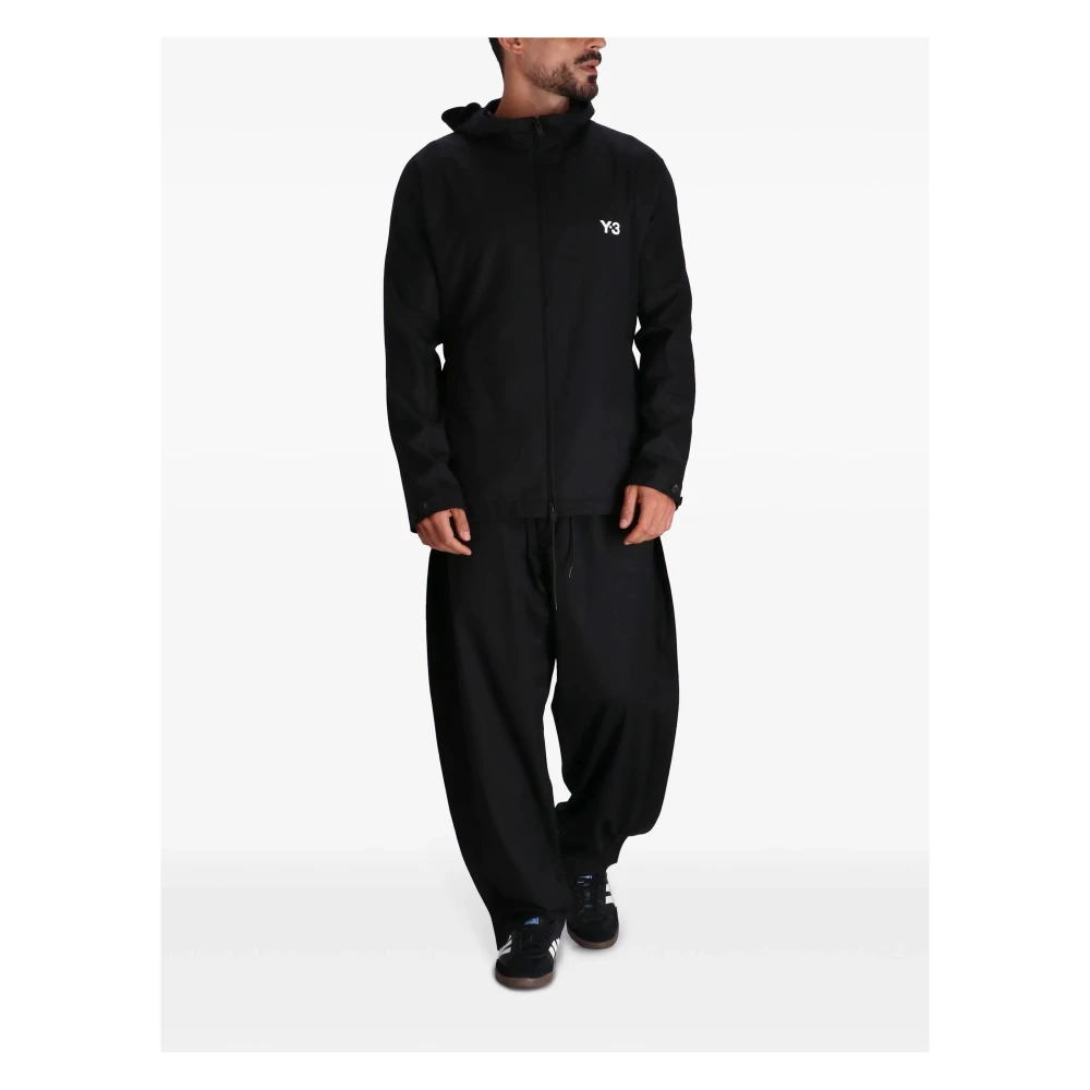 Y-3 Zwart Logo-Print Track Jacket Black Heren