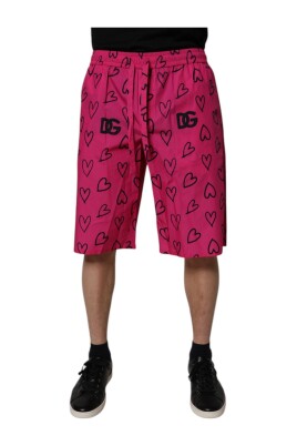 hjerte-print-bermuda-shorts-med-snorelukning