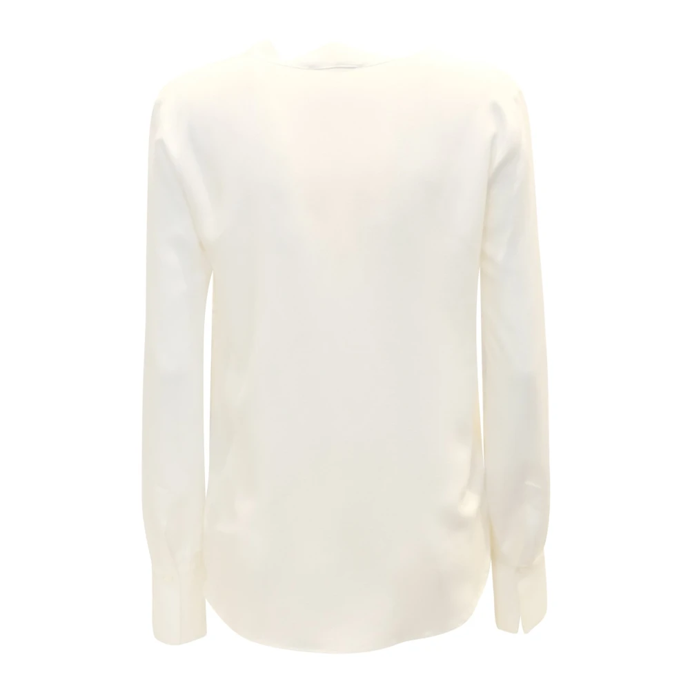 Antonelli Firenze Witte Zijden Aversa T-Shirts Beige Dames