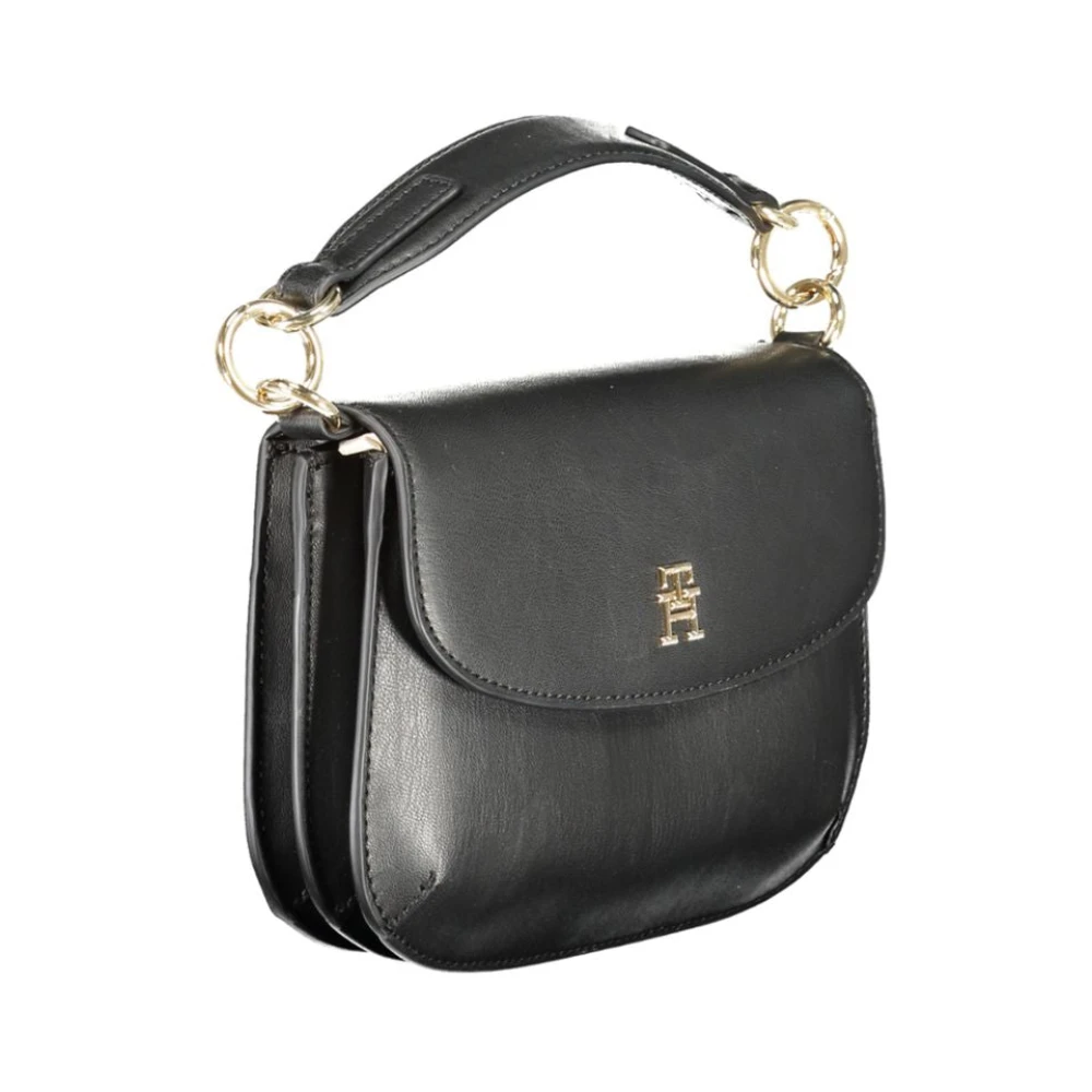 Tommy Hilfiger Zwarte Polyethyleen Handtas met Afneembaar Handvat Black Dames