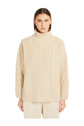 Patchwork Wool Polo-neck Sweater