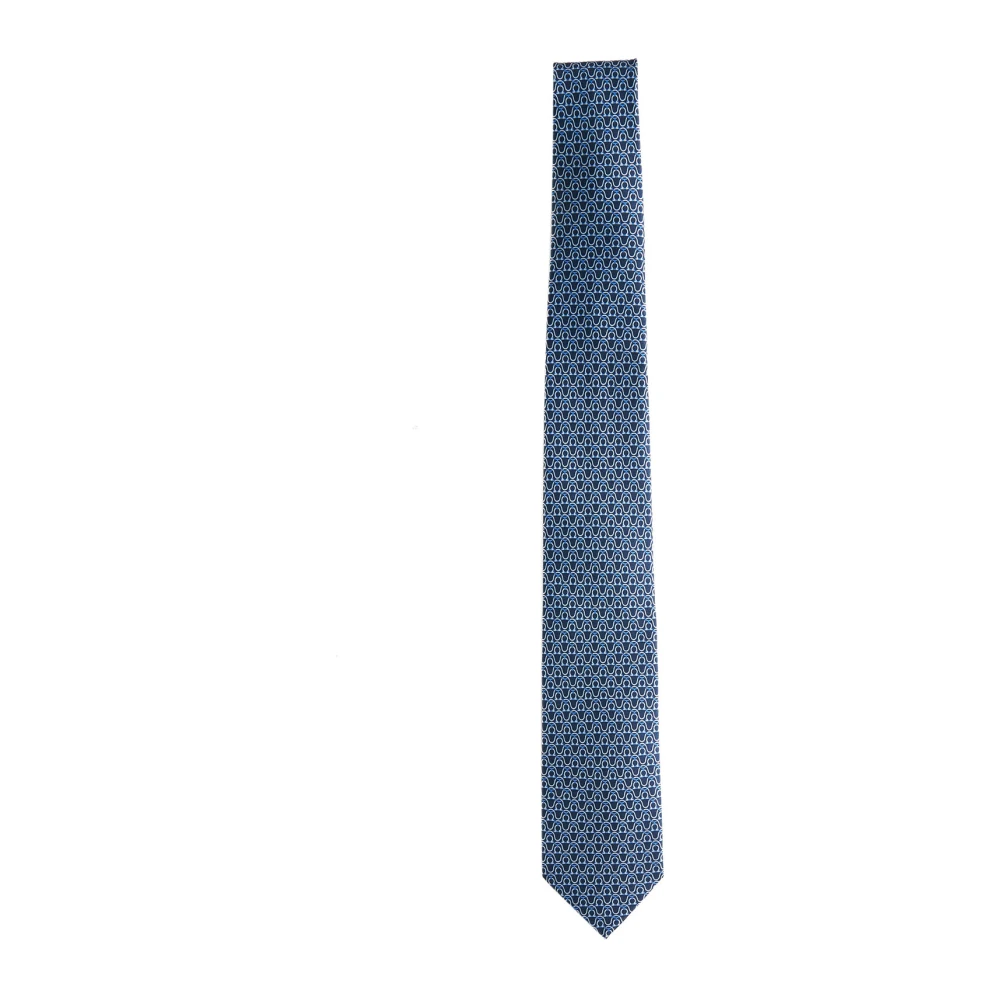 Salvatore Ferragamo Men's Blue Ties, One Size, Elegant Ties With Regular Logos