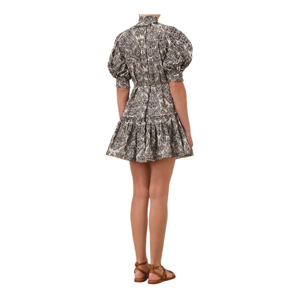 Zimmermann Zwarte Minijurk met Raffia-details Black Dames