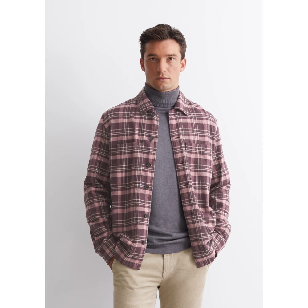 Marc O'Polo Flanellen overshirt Purple Heren