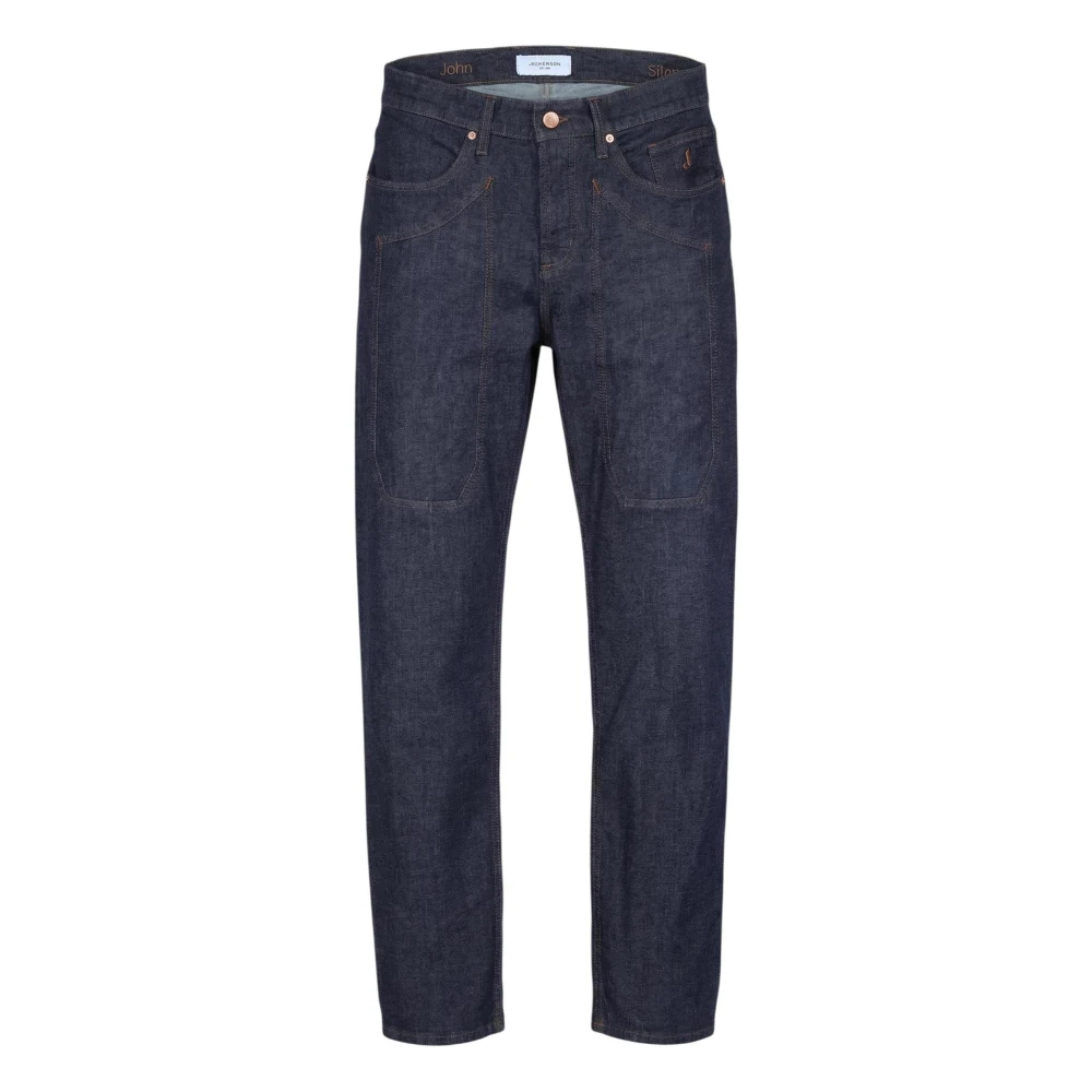 Jeckerson Blue Straight Fit Jeans, Male, W42, John Straight Jeans