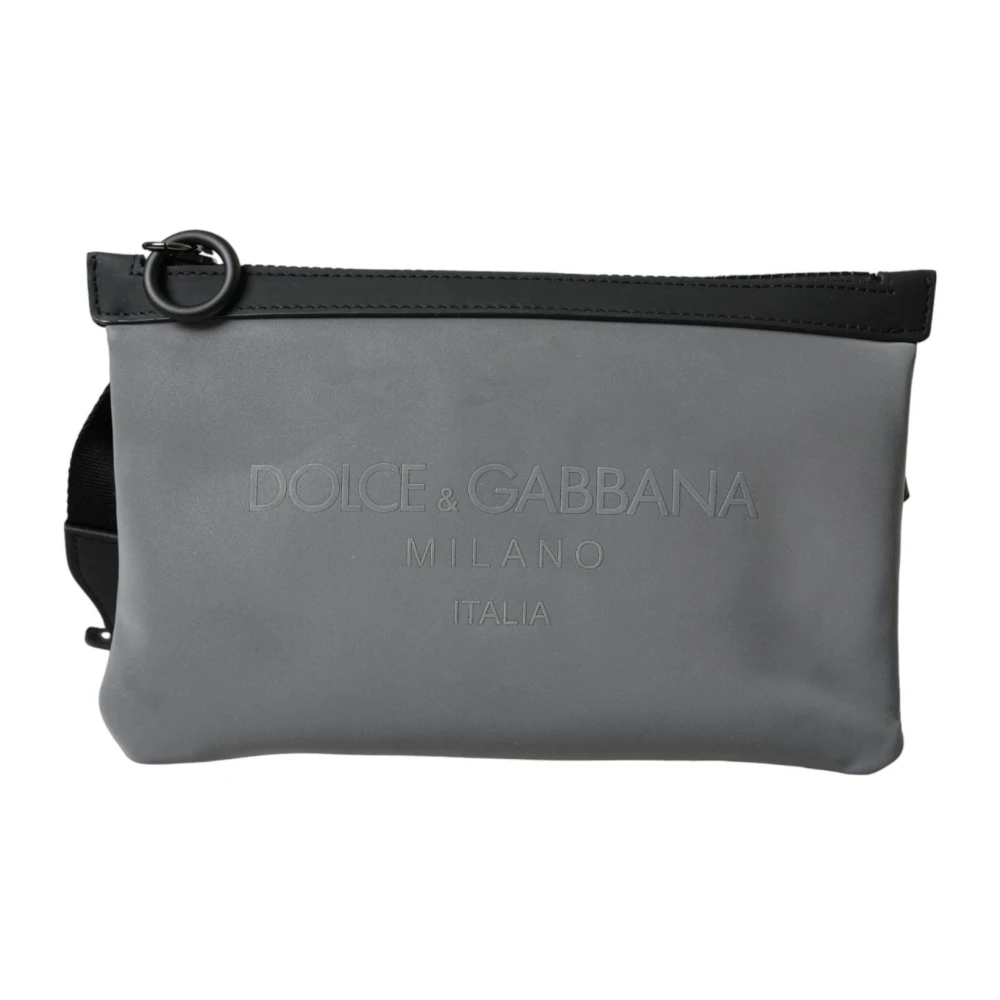 Dolce & Gabbana Logo Rits Taille Fanny Pack Riem Gray Heren