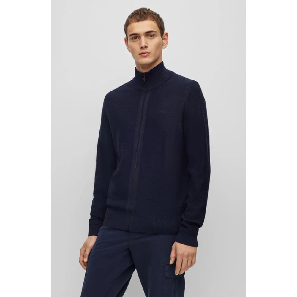 Hugo Boss Trui- Boss MEN Avac Knit R-N Blue Heren