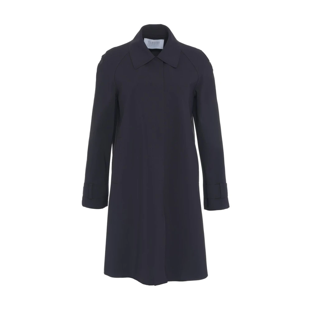 Harris Wharf London Blauwe Scuba Jas Overhemdkraag Stijlvol Blue Dames