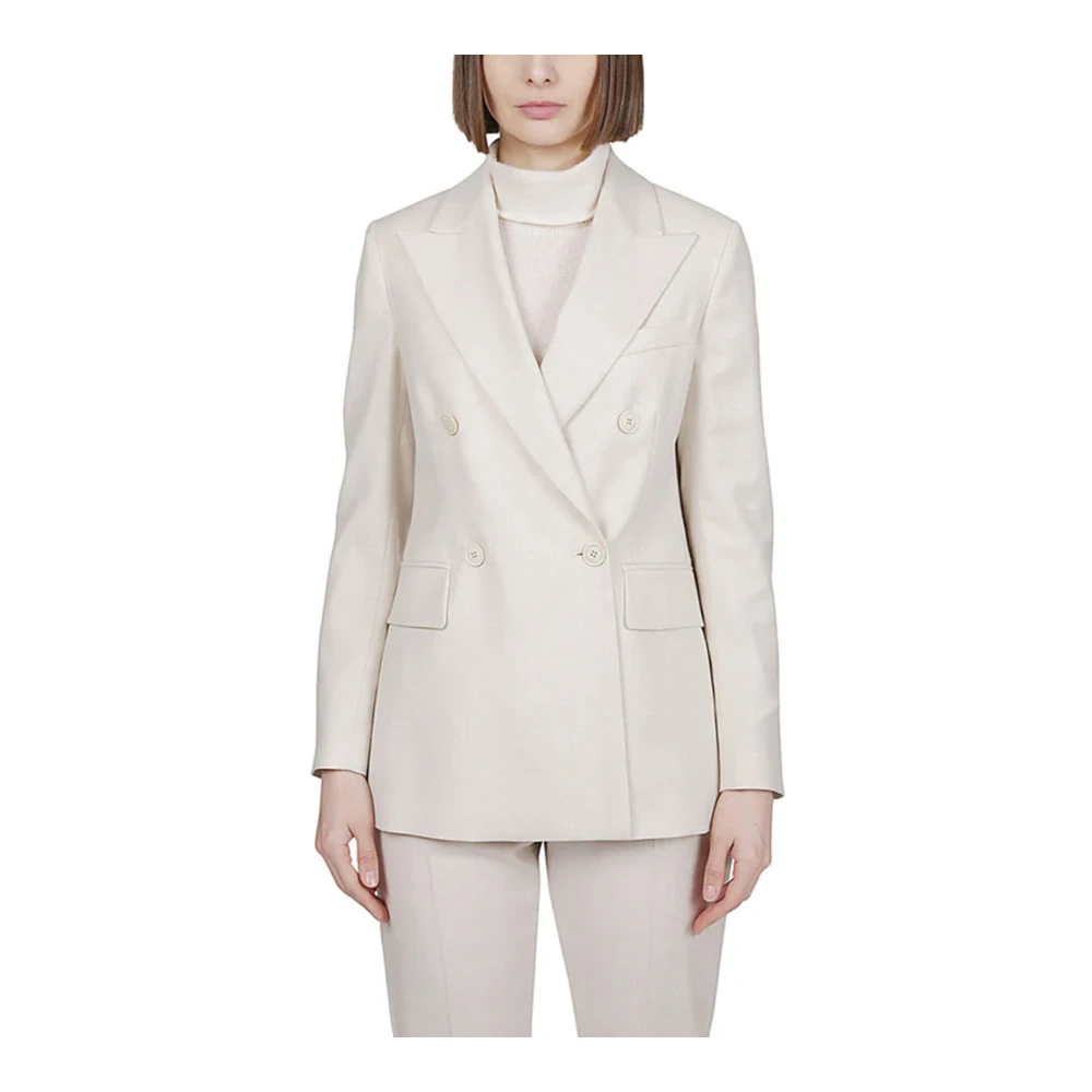 Eleventy Room Flanellen Jas met Lurex-draad Beige Dames