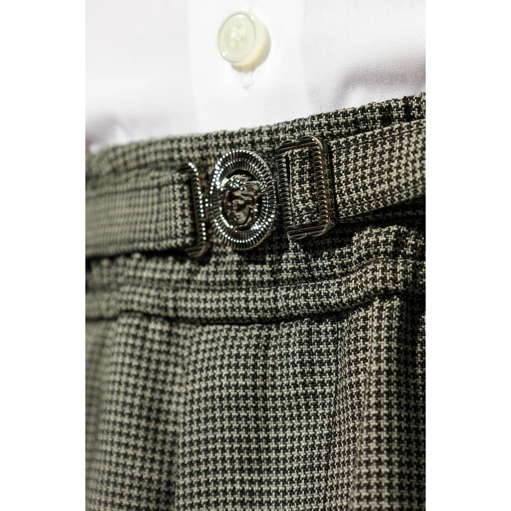 Versace Gebloemde broek met vouw Gray Heren