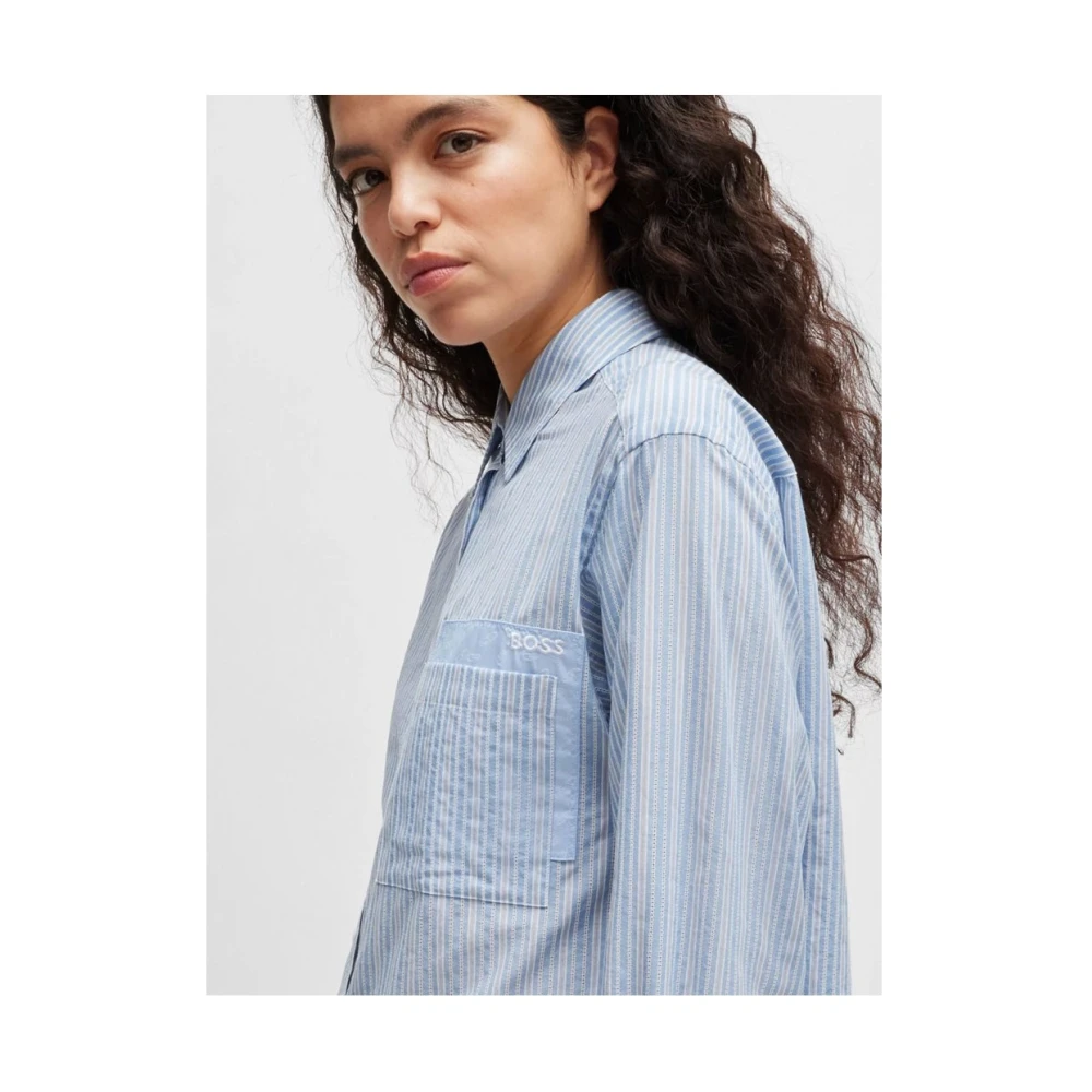 Boss Orange Stijlvolle Shirt voor Mannen Blue Dames