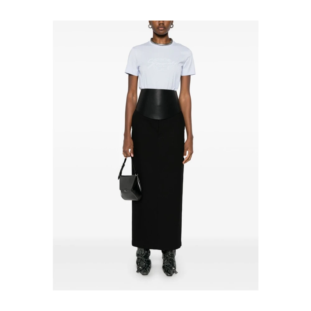 Givenchy Blauw Baby Logo Geborduurd Slim T-shirt Blue Dames