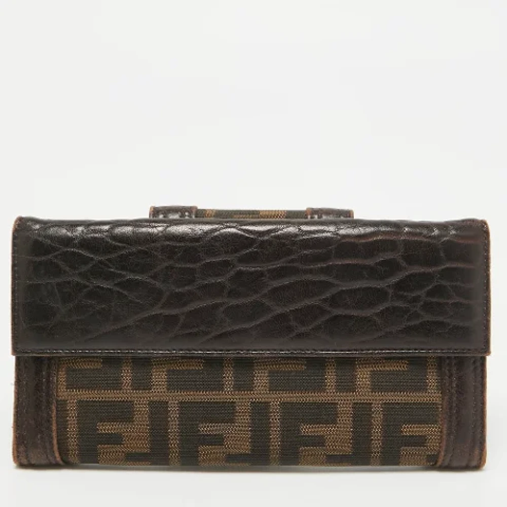 Fendi Vintage Pre-owned Canvas wallets Brown Dames