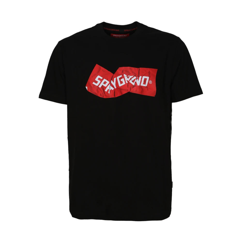 Sprayground Zwart Crew-neck T-shirt Black Heren