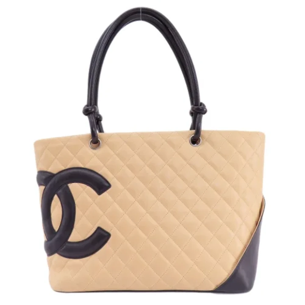 Chanel Vintage Pre-owned Fabric totes Beige Dames