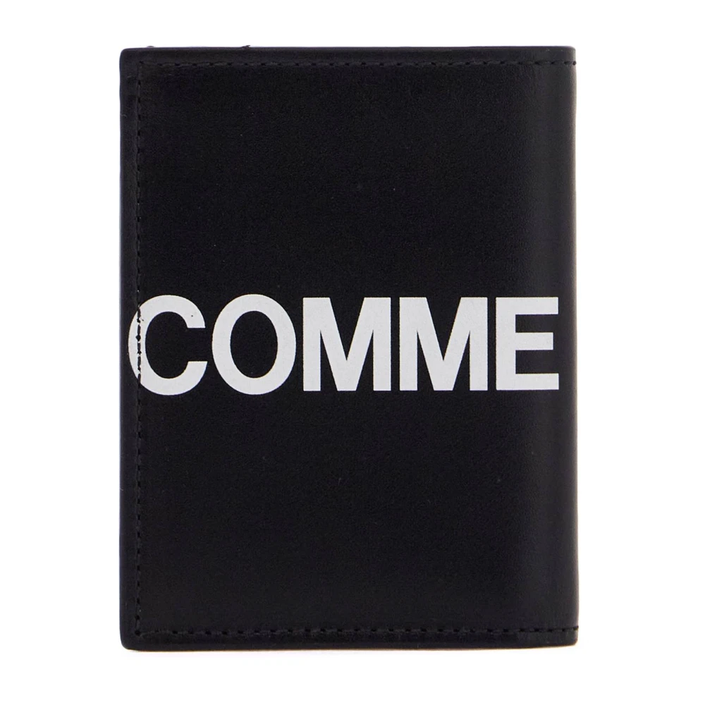 Comme des Garçons Maxi Logo Leren Bifold Portemonnee Black Unisex