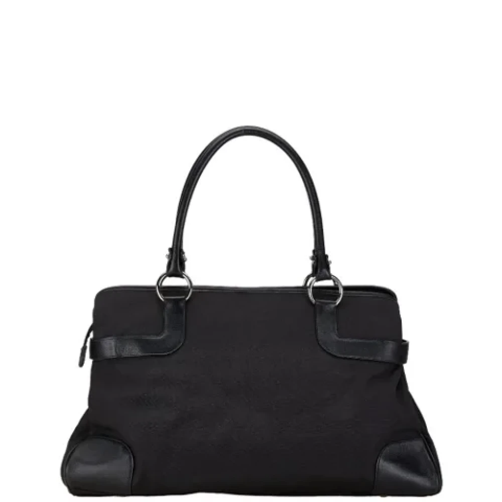 Salvatore Ferragamo Pre-owned Canvas shoulder-bags Black Dames