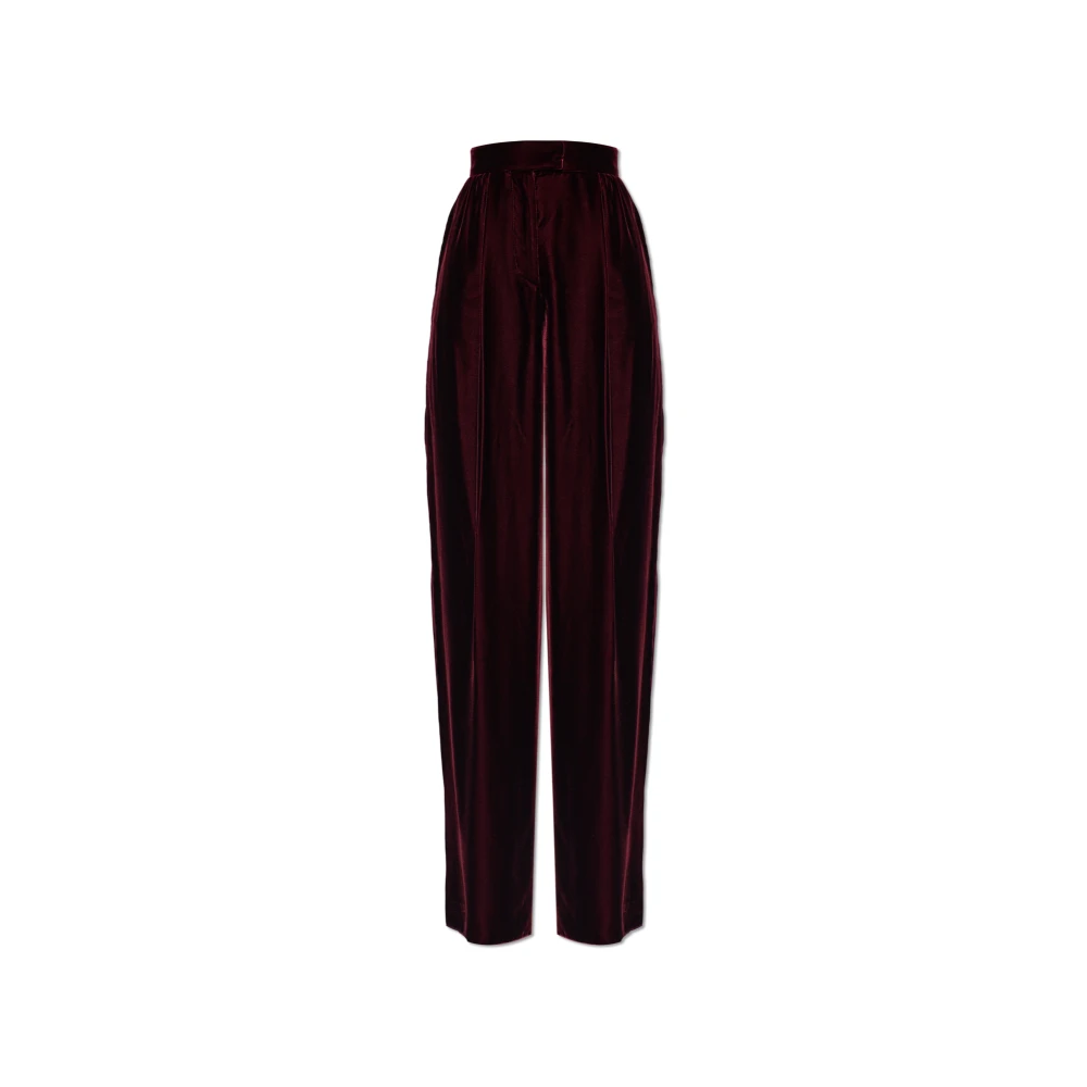 Valentino Garavani Kvinno Röd Byxor Dam, 2XS, Velvet Byxor