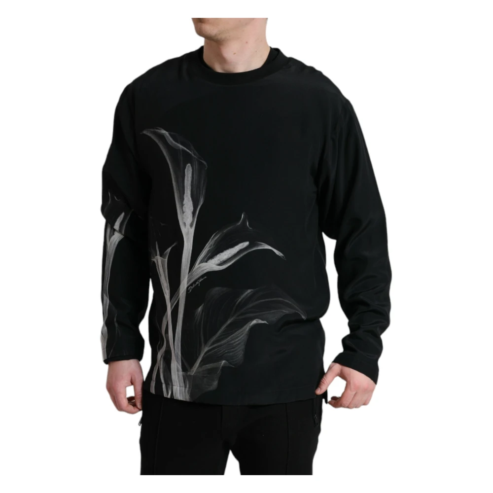 Dolce & Gabbana Men's Black Round-Neck Knitwear, M, Pullover Jumper