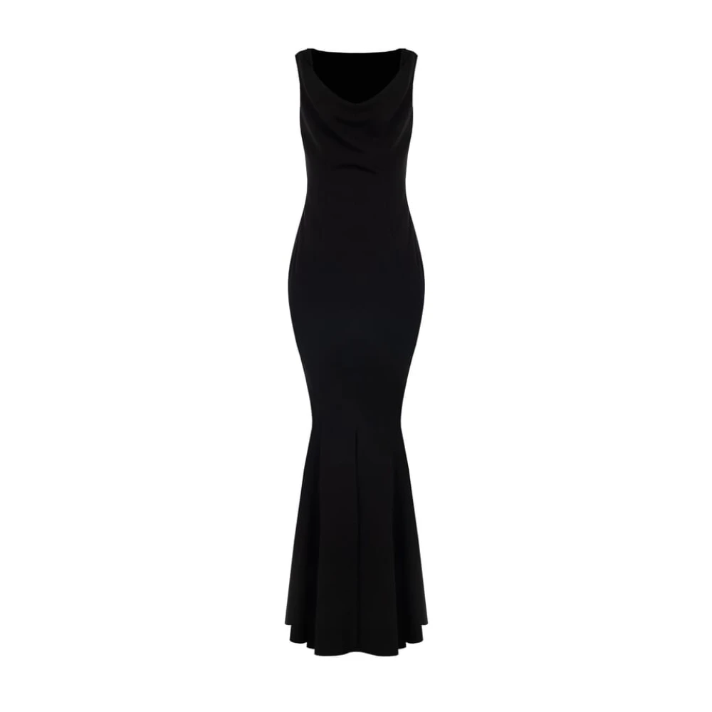 RINASCIMENTO Zeemeermin Lange Jurk met Afneembare Steenversiering Black Dames