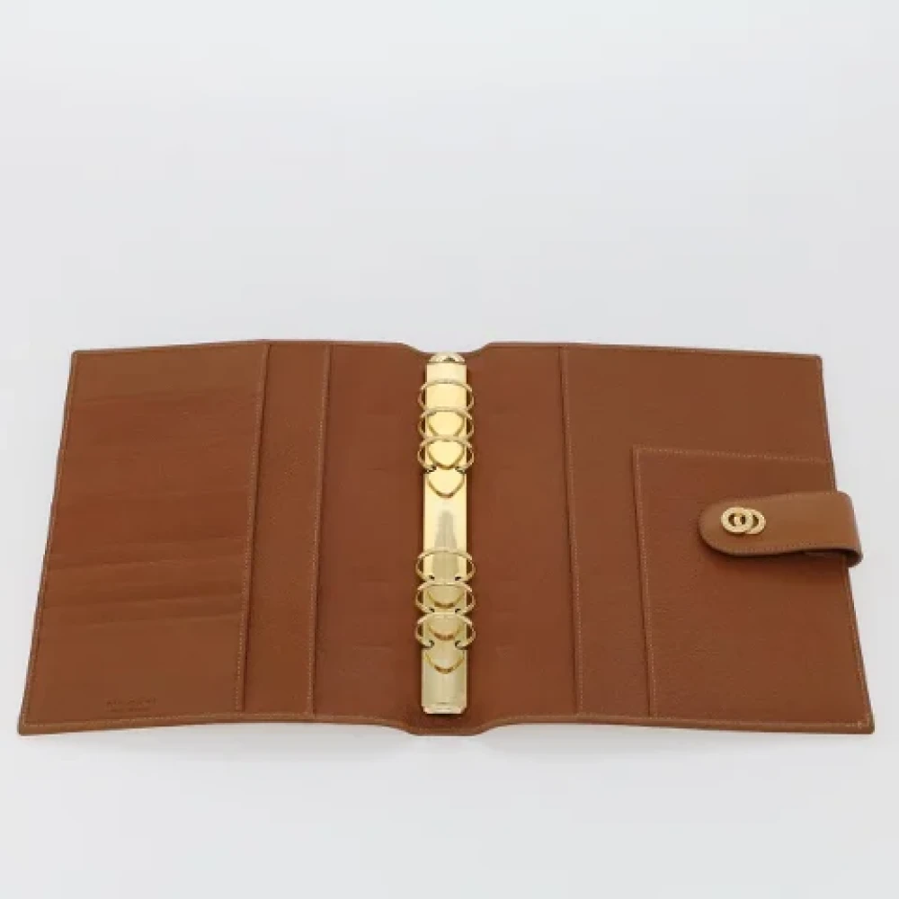 Bvlgari Vintage Pre-owned Leather home-office Brown Dames