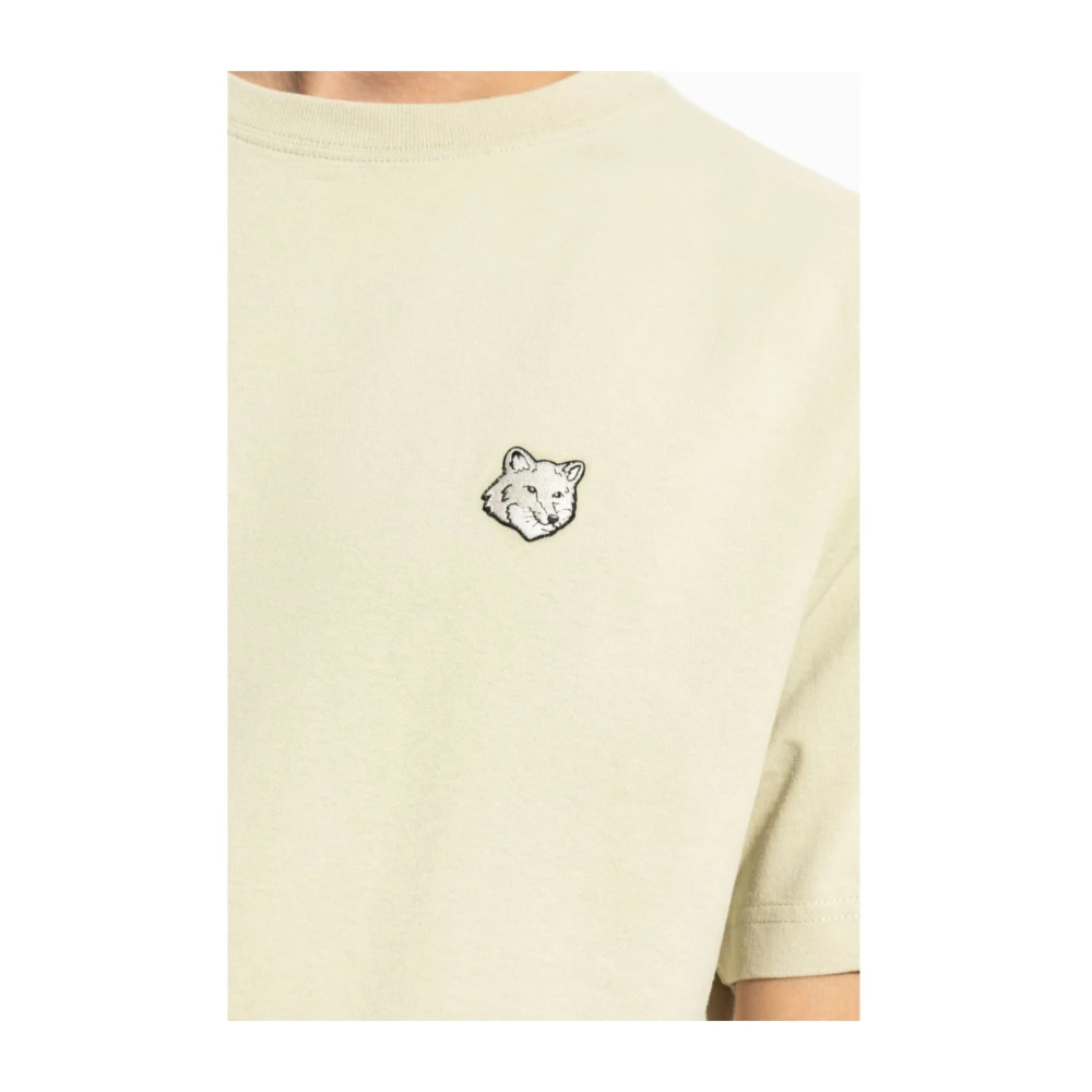 Maison Kitsuné Bold Fox Head Jersey T-shirt Beige Heren