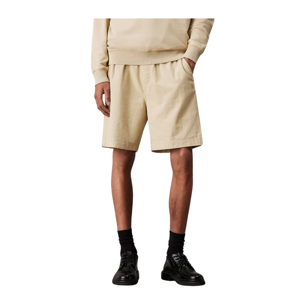 Calvin Klein Biologische katoenen shorts Les Beiges Beige Heren