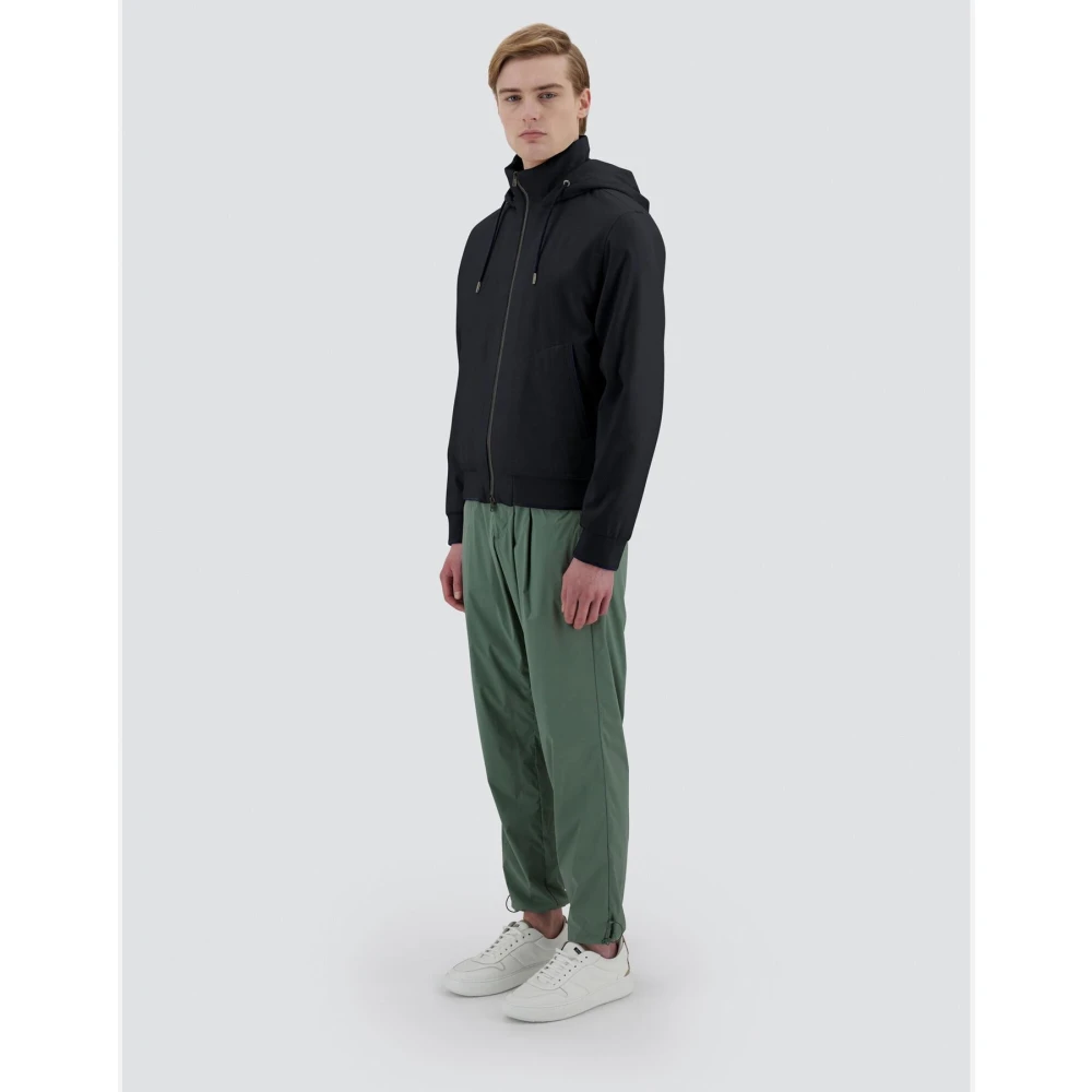Herno Luxe Cashmere Zijden Bomber Resort Set Black Heren