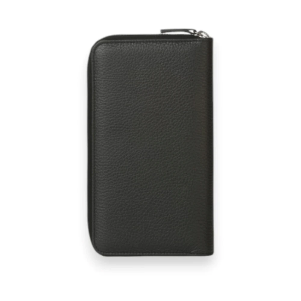 Orciani Heren Gehamerd Leren Portemonnee Black Heren