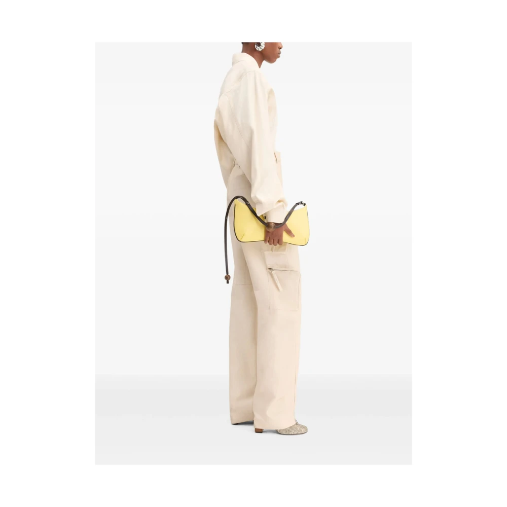 Jacquemus Beige Broek met Riem en Zakken Beige Dames