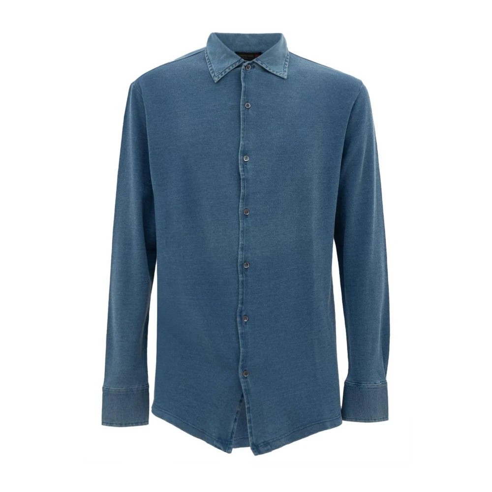 Corneliani Lichtblauw Katoenen Ruimvallend Overhemd Blue Heren