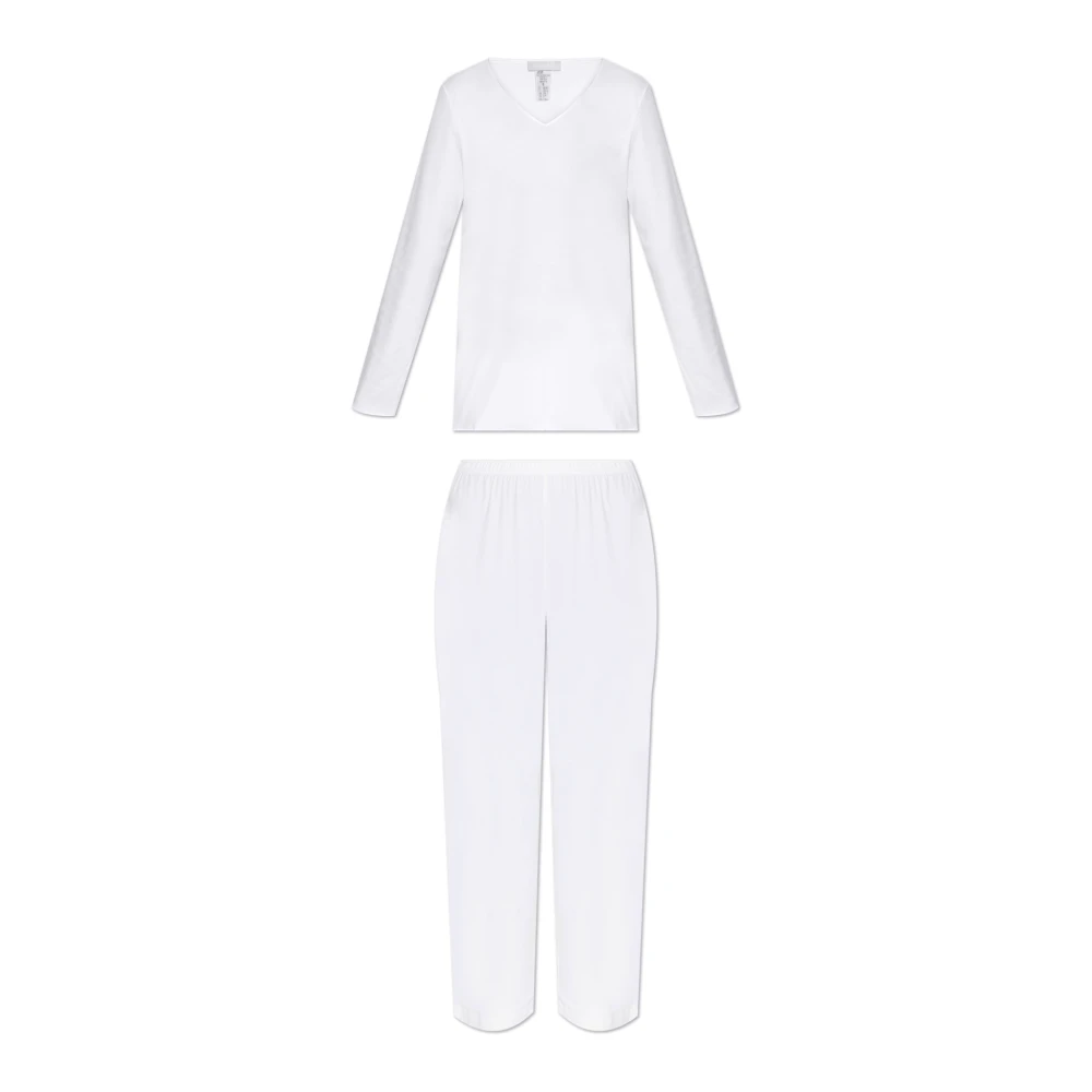 Hanro Pyjama Katoen Zijde White Dames