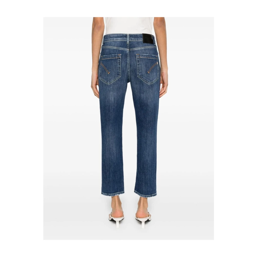 Dondup Blauwe Denim Jeans met Whiskering Effect Blue Dames