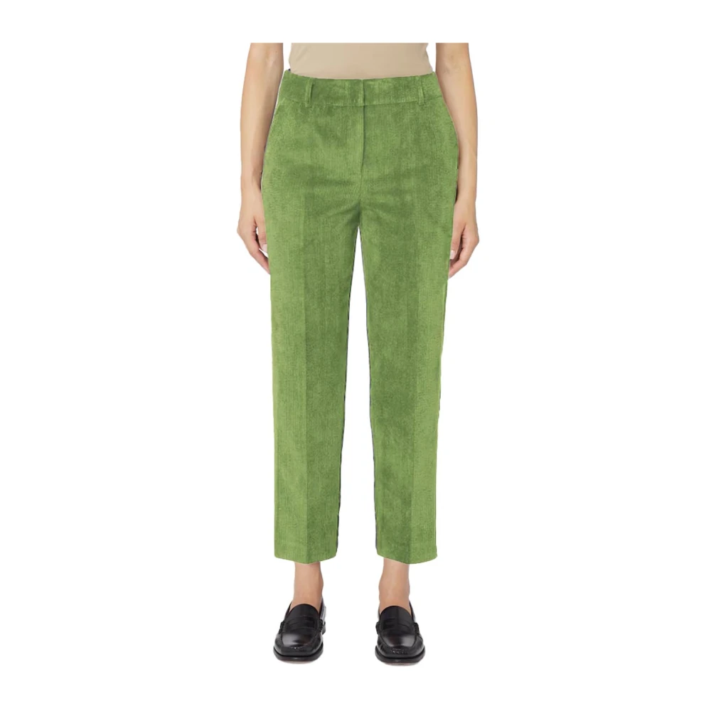 Pennyblack Fluweel Cropped Geribbelde Broek Green Dames