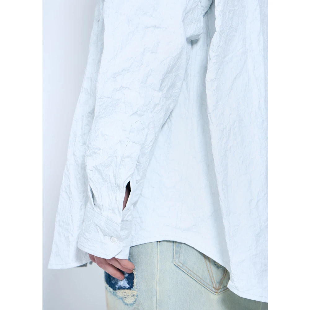 Vetements Metallic Gerimpeld Overhemd White Heren