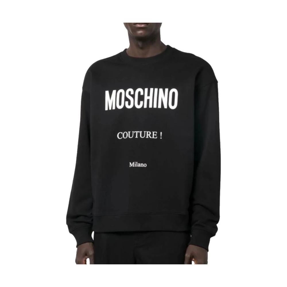 Moschino Zwart Logo Print Sweatshirt Black Heren