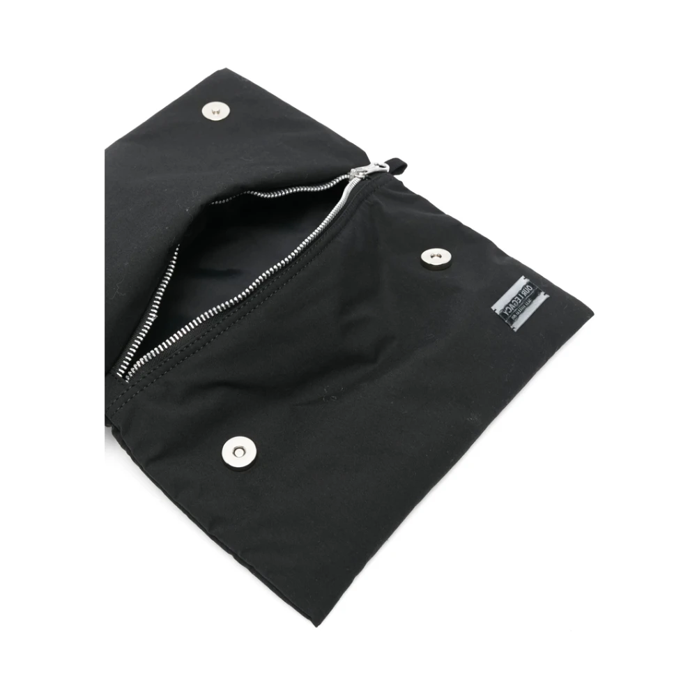 Our Legacy Zwarte Foldover Bum Bag met Logo Patch Black Heren