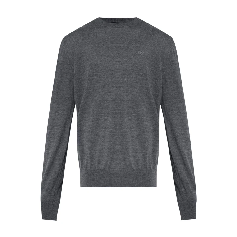 Dsquared2 Grijze Varen Wol Gebreide Trui Gray Heren