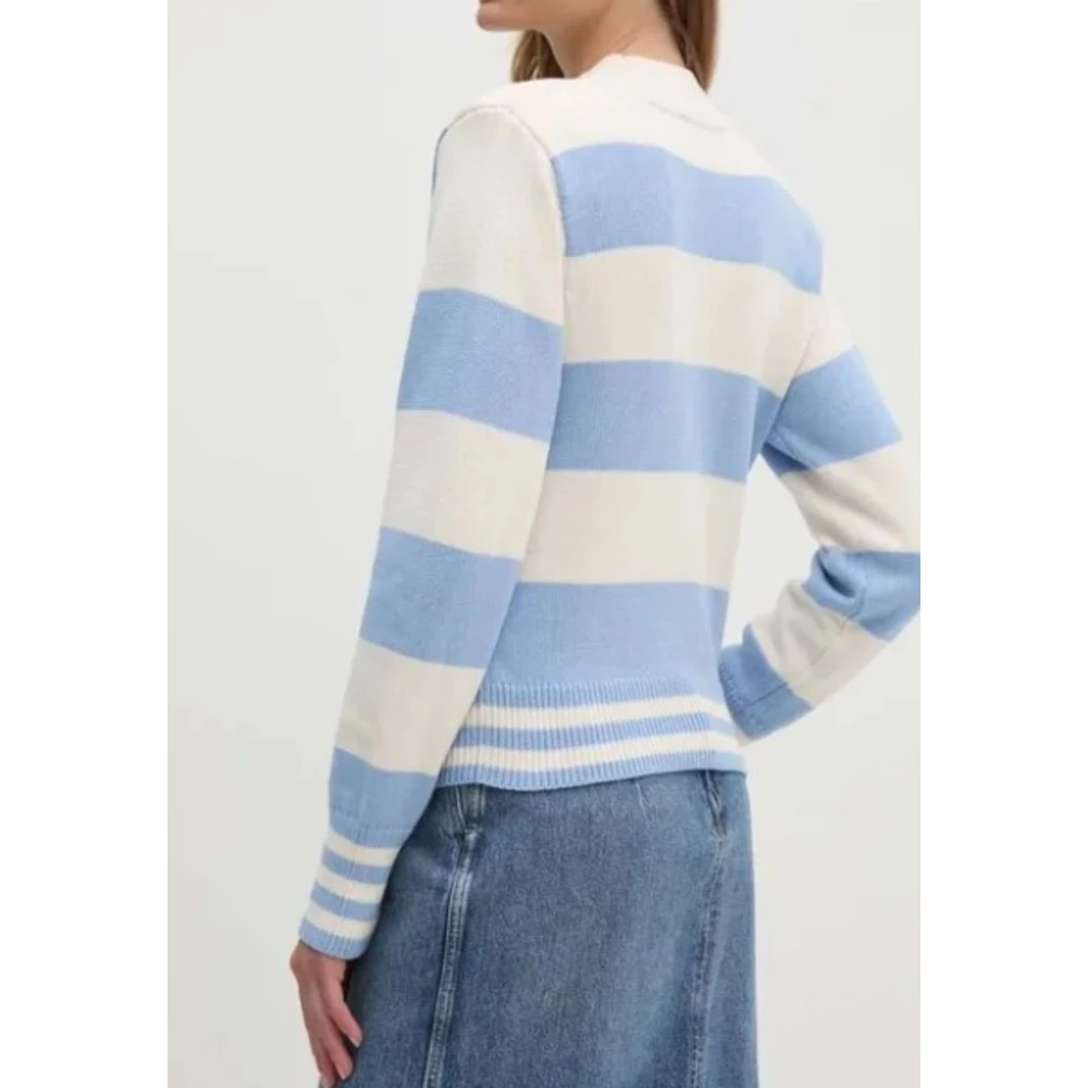 Tommy Hilfiger Rugby Style Mock-Neck Sweater Vrouwen Blue Dames