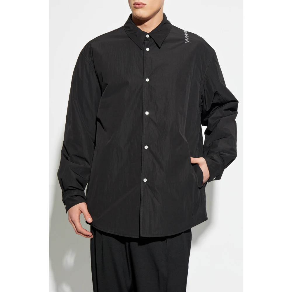 Marni Overhemd met borduursel Black Heren