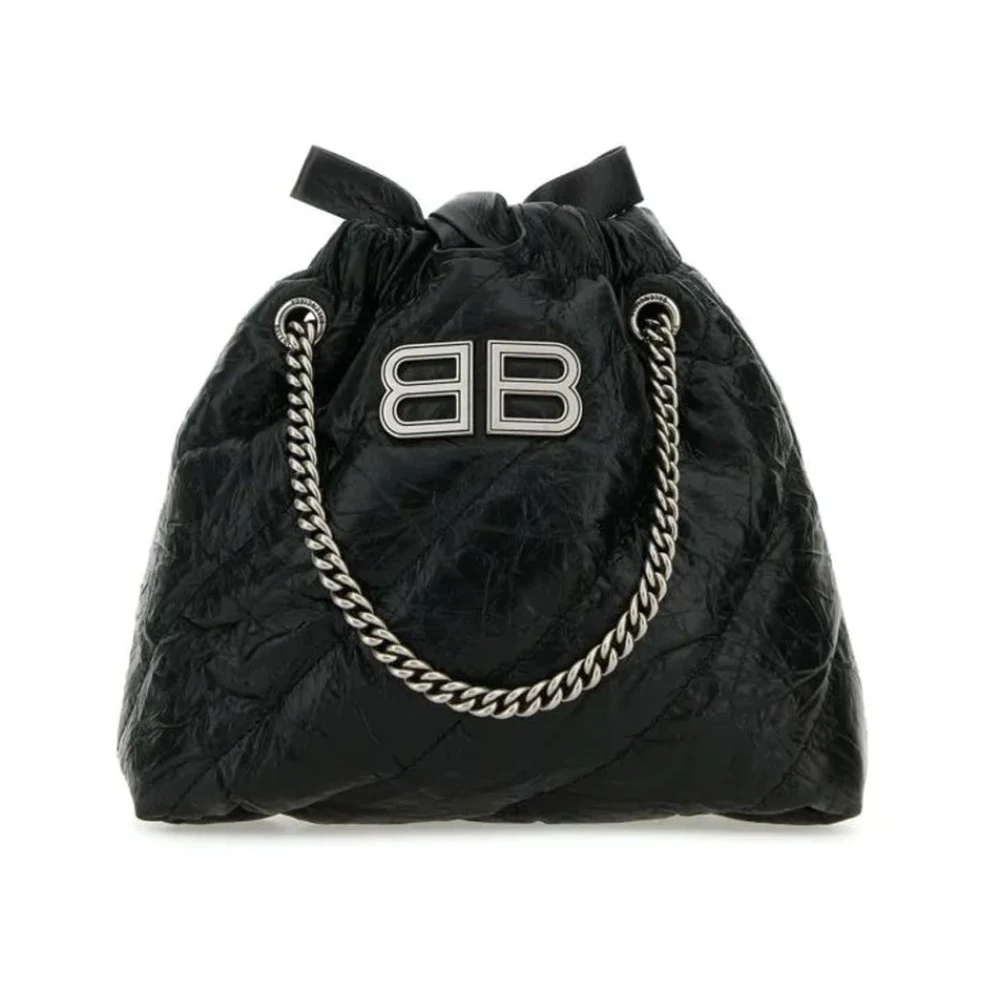 Balenciaga Crush Schoudertas met metalen detail Black Dames