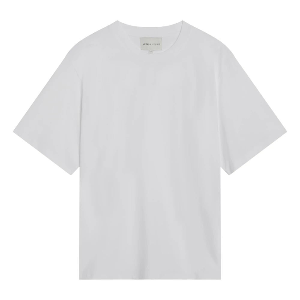 Loulou Studio Korte mouwen ronde hals T-shirt White Dames