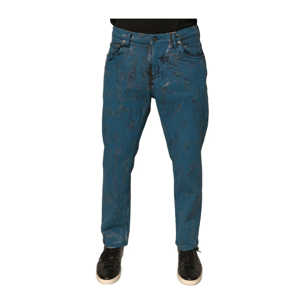 Dolce & Gabbana Men's Blue Slim Fit Jeans, M, Logo Skinny Denim Jeans