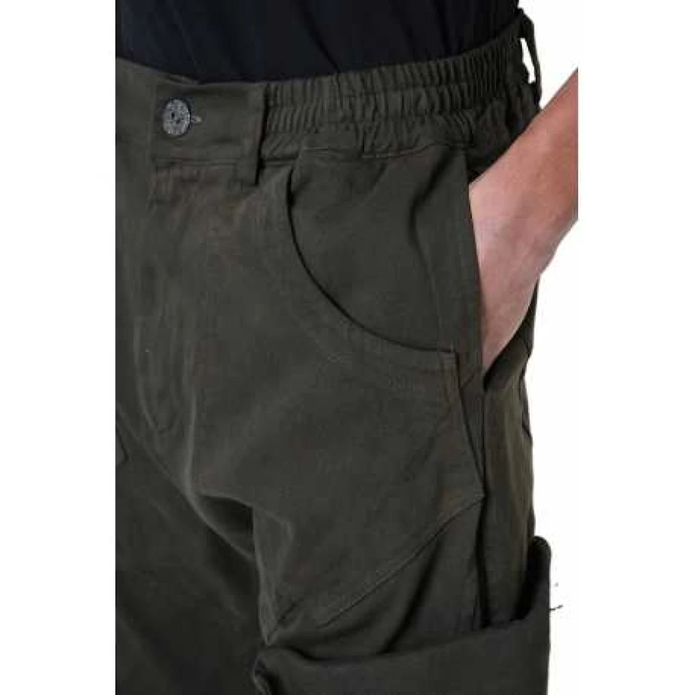 La Haine Inside Us Khaki Stretch Katoenen Cargo Broek Lm192 Green Heren