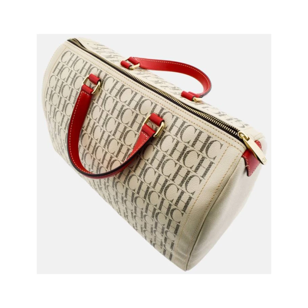 Carolina Herrera Bowlingtas met lederen effect Beige Dames